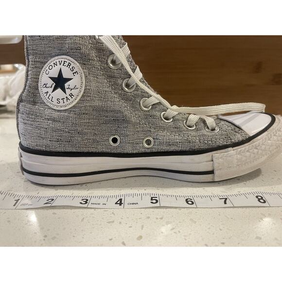 Converse All Star Gray Sparkle Hi Top Sneakers Size 5 - Picture 9 of 13